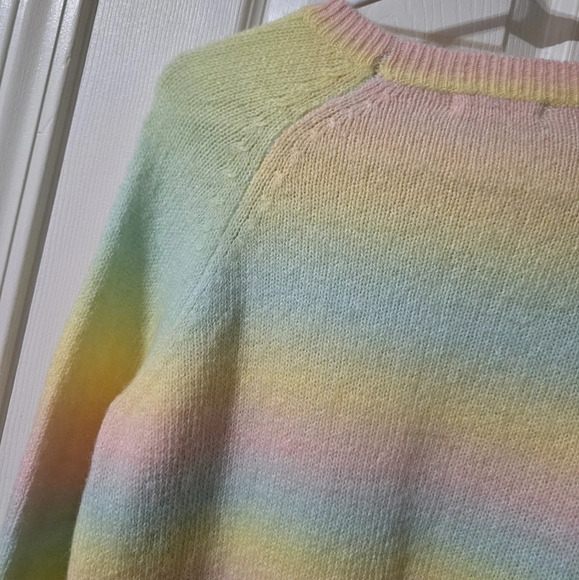 BB Dakota Pastel Rainbow Stripe Crewneck Sweater, Acrylic & Wool Blend, EUC! - Picture 9 of 12